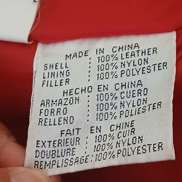 Fashion Elements Coat Women XL Red 100% Leather Casual Hooded Motorcycle 90's - Picture 14 of 16